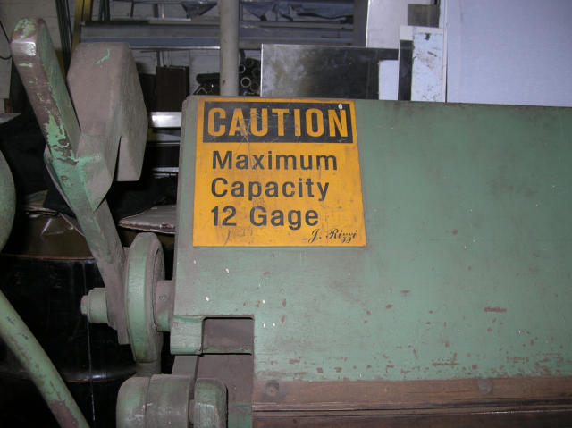 Chicago 8 feet x 12 Gauge Hand Brake, Machine ID: 4539